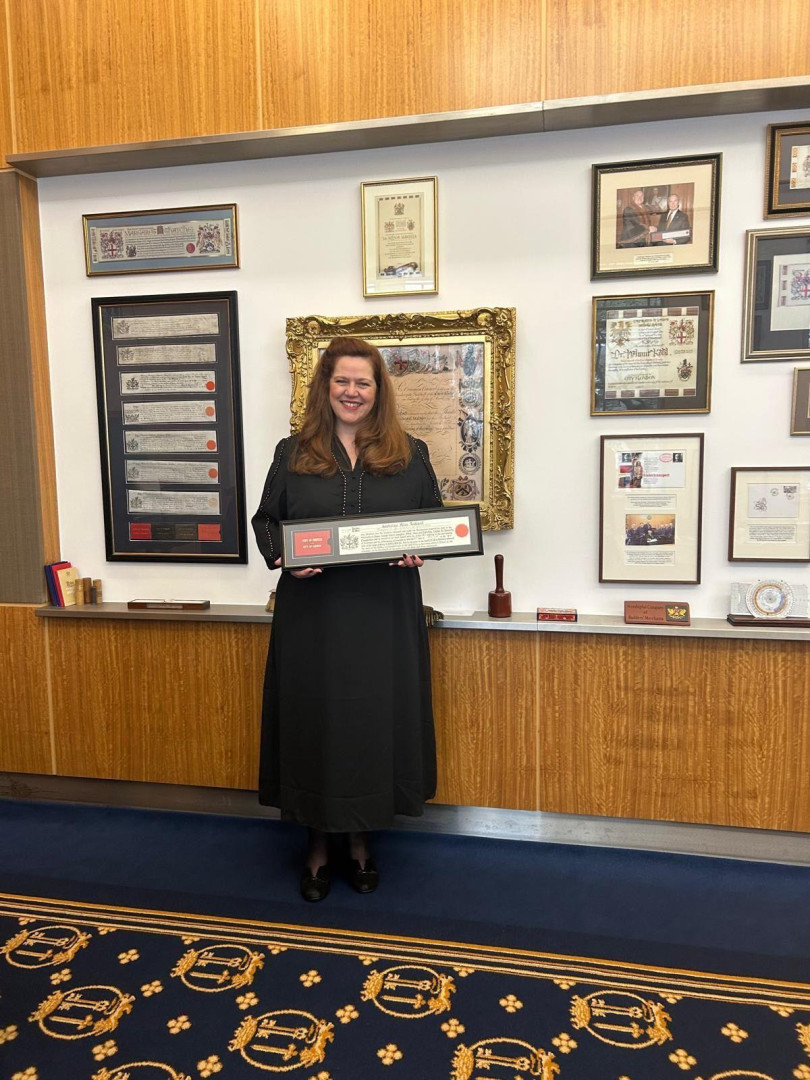A Historic Honour for Our Treasurer
